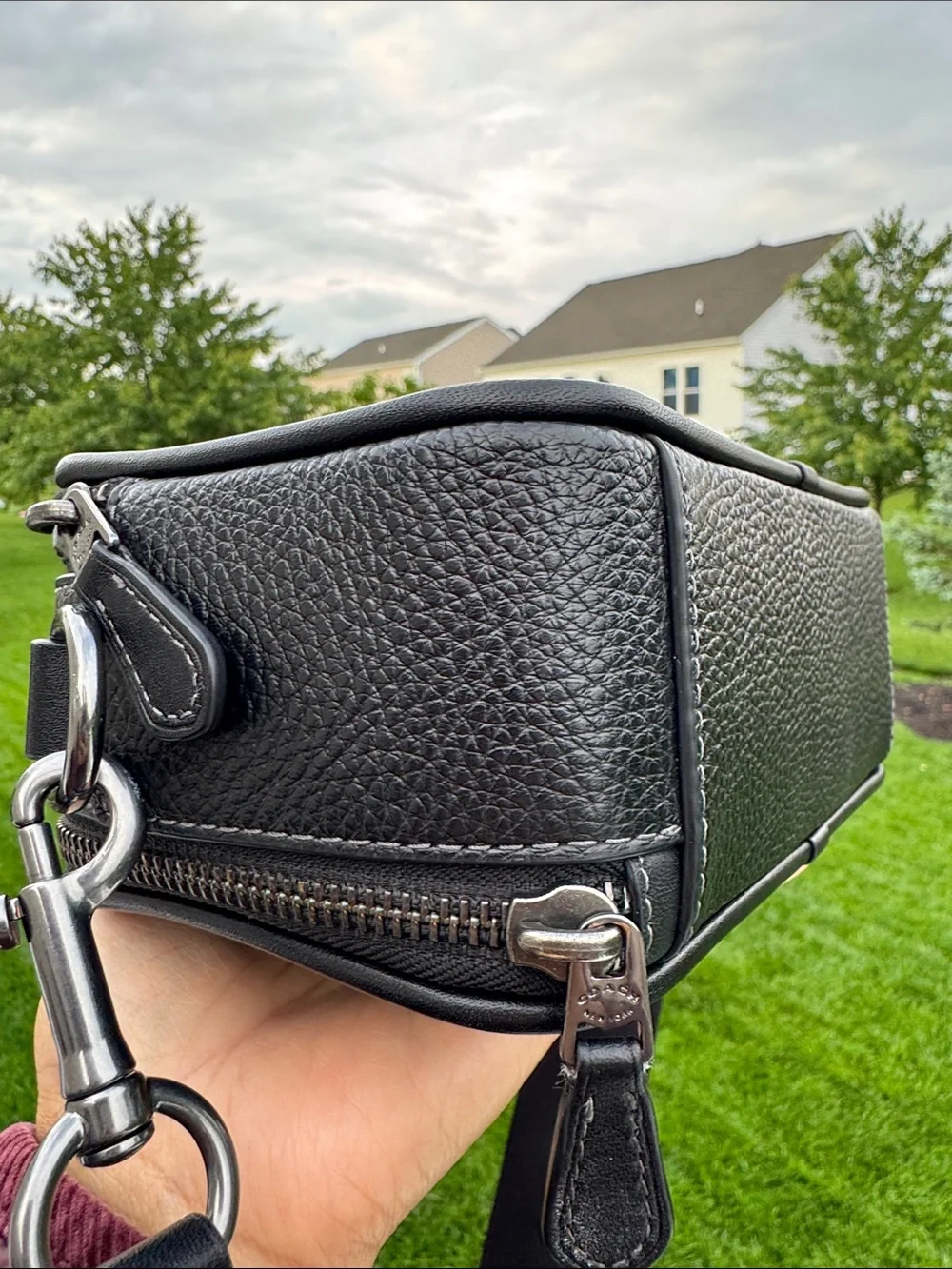 🖤 Wyatt Crossbody Bag Coach Black Pebbled Leather Bag for 😎MenCM113 EUC! - Picture 16 of 17